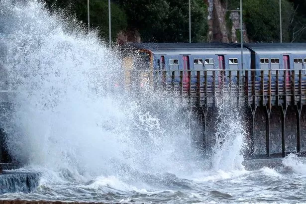 Flying debris smashes train's window as Storm Ingrid hits