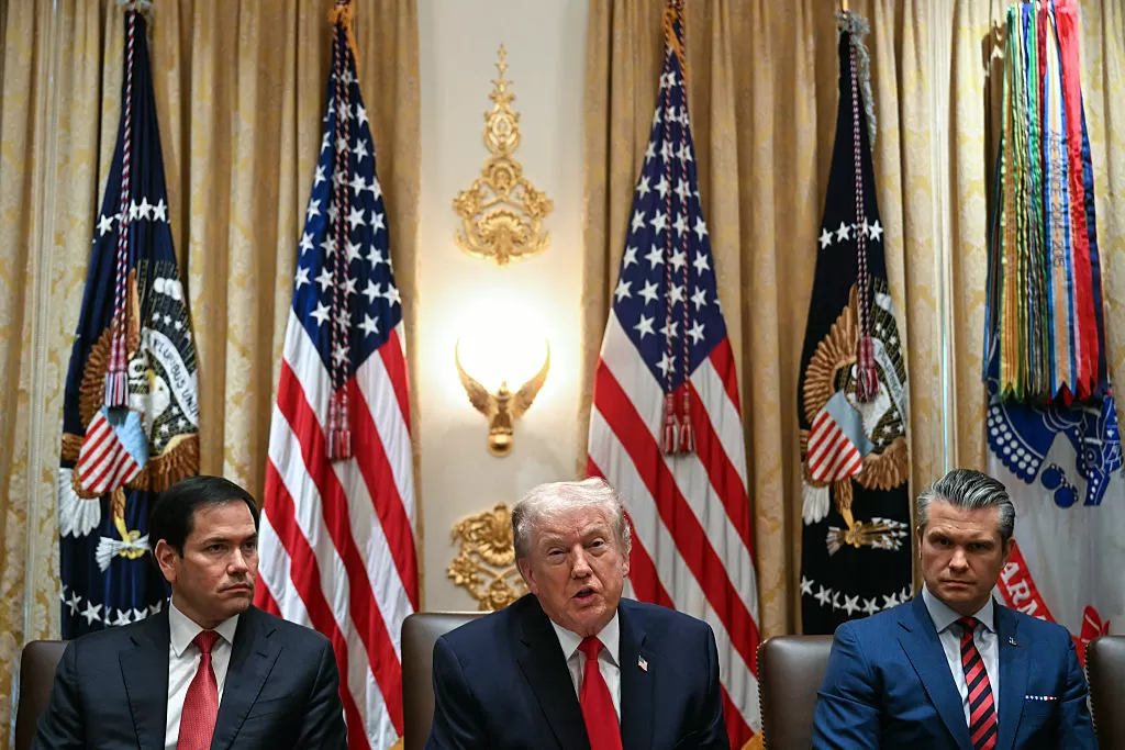 Donald Trump Shouts Loudly and Fumbles a Big Stick