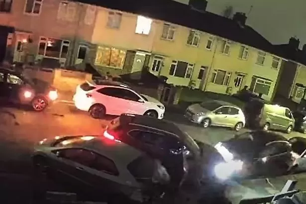 Driver slams into parked cars on quiet street