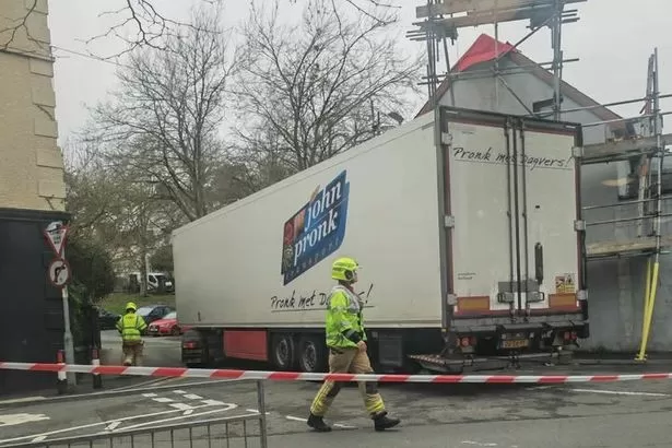 Town centre closed off as lorry gets stuck trying to turn corner in Haverfordwest