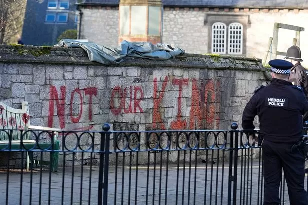 Graffiti sprayed on Welsh cathedral ahead of Royal visit