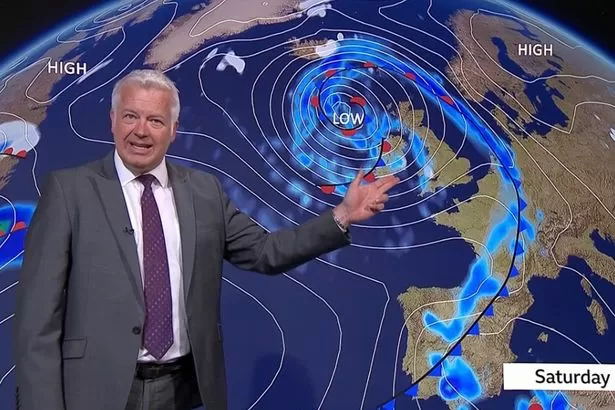 BBC weatherman Derek Brockway forecasts snow and stormy conditions for Wales