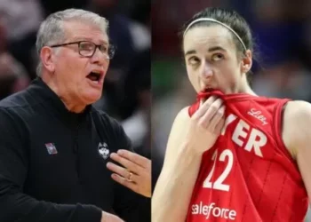 Caitlin Clark Turns Silent Spectator as Geno Auriemma Falls Victim to Indiana Fever Teammate’s Dig