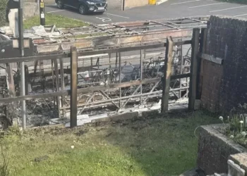 Video shows how a bus exploded several times as it was engulfed in a massive flame on busy Welsh road