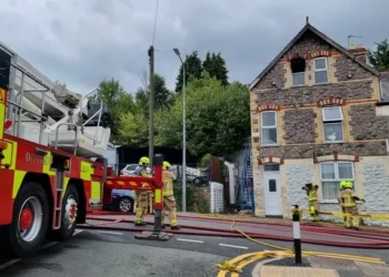 Crews tackle building fire in town’s main street