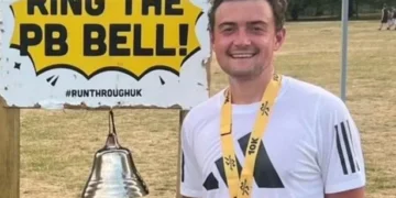 He was 30 metres from finishing his first half marathon, then something unfathomable happened