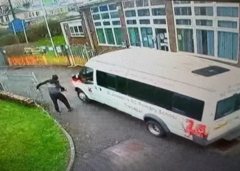 Headteacher devastated to find school’s minibus burnt on a hill