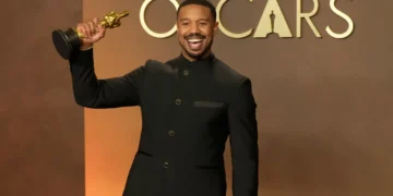 Michael B. Jordan celebrates Oscar win at In-N-Out Burger with fans