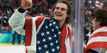 Americans Bid Over $1 Million Over Jack Hughes’ Iconic Olympics Gold Medal Moment