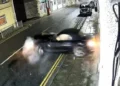 Car spins out of control and collides with house